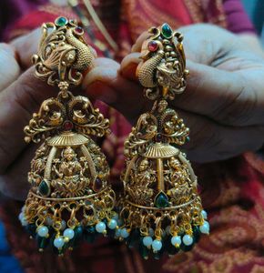 beautiful Indian laxmi devi long earrings for wome