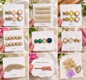 Elegant Pearl & Gemstone Hair Clips Set