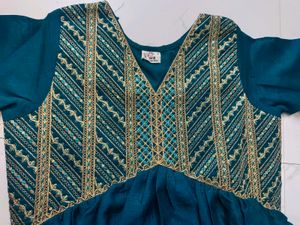 Elegant Teal Embroidered Kurta Set