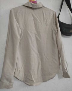 Classic Beige Long Sleeve Button-Up Shirt