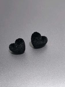 3=1-Velvet Heart + 2-Round Stud Sets🖤❤️🤎