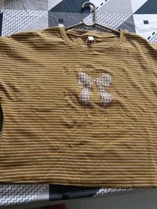 New Striped Bow Graphic T-Shirt