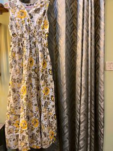 Yellow Floral Midi Dress