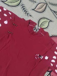 Chic Polka Dot Sleeve Top