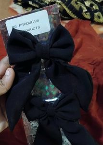 Chic Black Bow Hair Clips