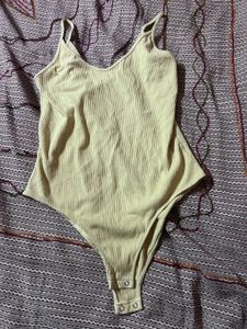 Ribbed Spaghetti Strap Bodysuit