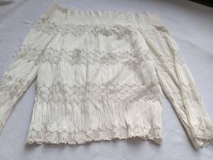 Off-Shoulder Textured Blouse