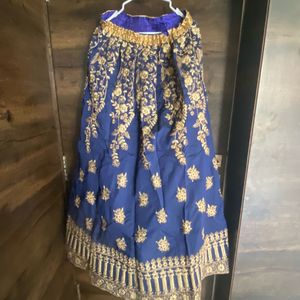 Embroidered Blue Lehenga Skirt with dupatta