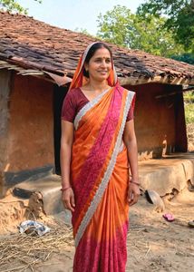 Beautiful Orange and Pink Saree blous