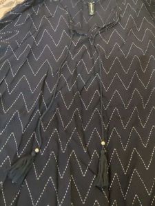 Stylish Navy Blue Kurta with Chevron Print