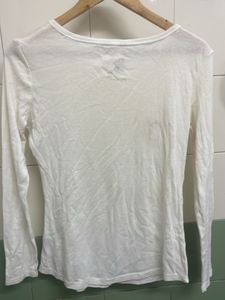 Cream Long Sleeve Henley Top
