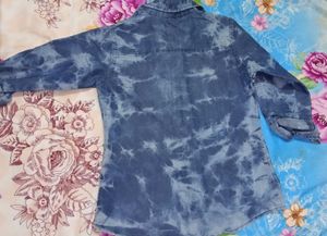 Stylish Blue Denim Tie-Dye Shirt