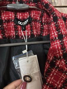 Chic Red Tweed blazer