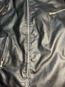 Men's Black Faux Leather Moto Jacket