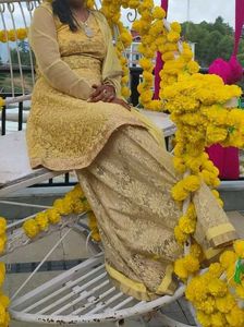 Yellow Wedding Gown with dupatta