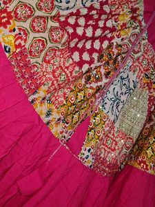Vibrant Patchwork Ethnic pink chaniya choli amd bl