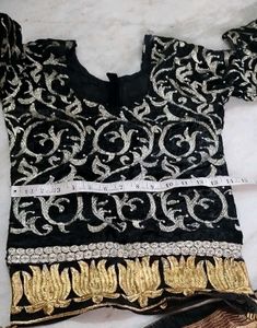 Designer Black &amp; Gold Lehenga Choli
