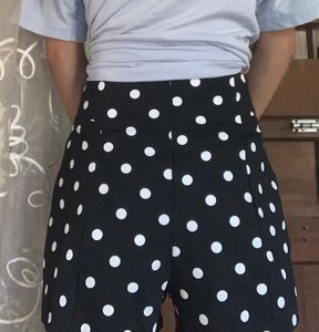 Black &amp; White Polka Dot Shorts