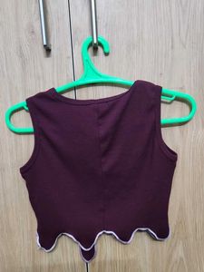Unique Burgundy Crop Top