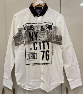 Men's White NYC Graphic Print Shirt