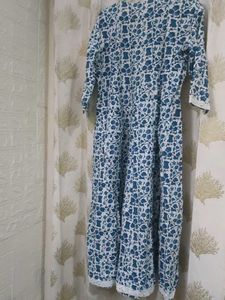 Blue Floral Print Kurta