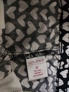 Okie-Dokie Brand - Black &amp; White Heart print Short