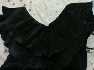 Black Tiered Ruffle Gown