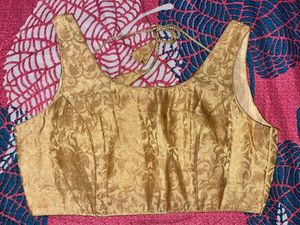 Elegant Gold Brocade Blouse