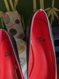 Red &amp; Black Croc Print Ballerinas