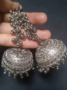 Silver plated Oxidation Jhumka