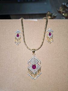 ruby and diamond pendant earrings