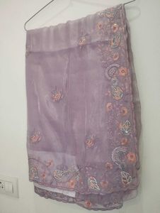 “Lavender Silk Net 🌸Jimmy ChooStyle Designer Sare