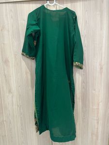 Green Embroidered Kurta Pant Set