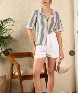 Cuban Collar Boxy Shirt for Woman
