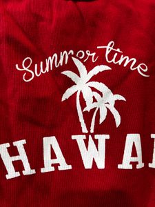 Red "Summer Time Hawaii" Crop Top