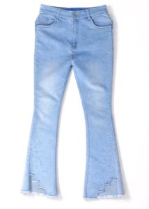Light Wash Distressed Flare Jeans