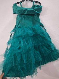 Elegant Teal Tulle Gown