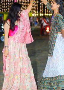 Beautiful Pink Lehnga with Floral Print