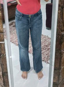 IMPORTED BLUE DENIM FLARED JEANS
