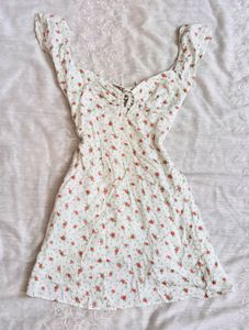 Cute Floral Print Mini Dress