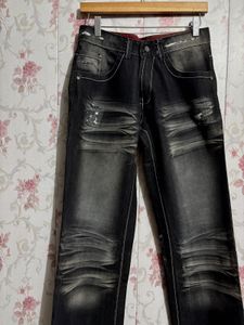 Distressed black Wash Unisex Denim Jeans