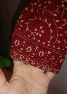 Maroon Floral Print Anarkali Kurta