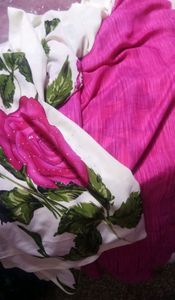 (New) Printed Saree 6 meter with blouse piece