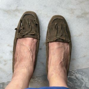 Nine West Brown Suede Loafers