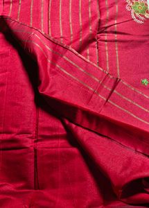Price Drop🥳 for Elegant Red Embroidered Saree