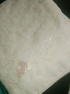 White Georgette saree