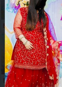 Stunning Red Embroidered Lehenga Choli
