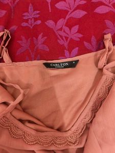 Carlton London Peach A-Line Maxi Dress