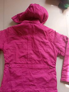 Fuchsia Hooded Quilted Jacket