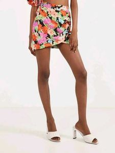 Vibrant Floral Bershka Mini Skirt